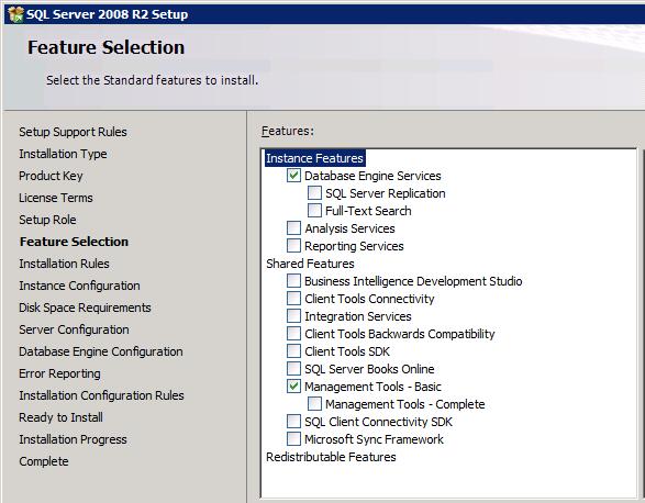 Install and Configure Sage SQL Gateway Sage 300 Construction and Real Estate In the Feature Selection window, the options vary based on the SQL Server edition.