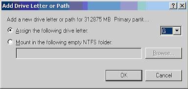 4. At Add Drive Letter or Path box, select Assign the following