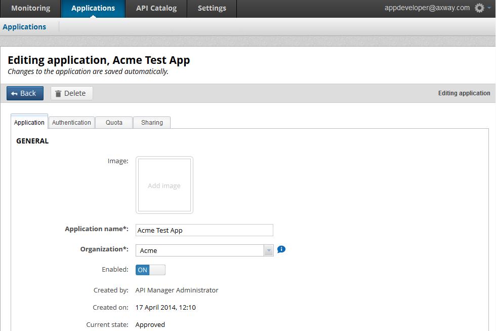 9 API Manager as an OAuth 2.0 resource server To register a new client application, click the New application button.