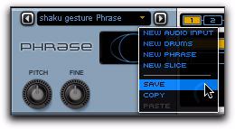 2 From the destination Sequencer or Synth module menu, choose Paste Saving a Module (Sequencer and Synth Modules Only) If you have a particularly good sequence or Synth module configuration, you can