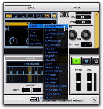 Chop It Up with Beat Cutter The Beat Cutter effect provides a quick and easy way to chop up and shuffle your beats 1 Set up a Transfuser