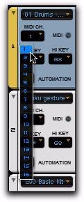 Assigning MIDI Channel Input You may want to assign different Transfuser tracks to receive MIDI on different MIDI channels This way you can easily control different Transfuser tracks independently