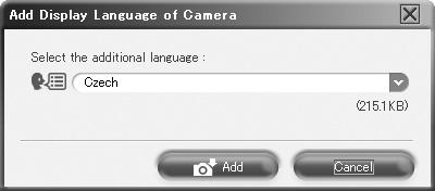 The new language is downloaded to your camera. Please do not remove any cable or the battery while the camera is processing.