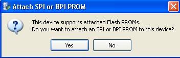 that the bitstream will also load that prom. For each of the other chips you can choose to open a file (attach a.