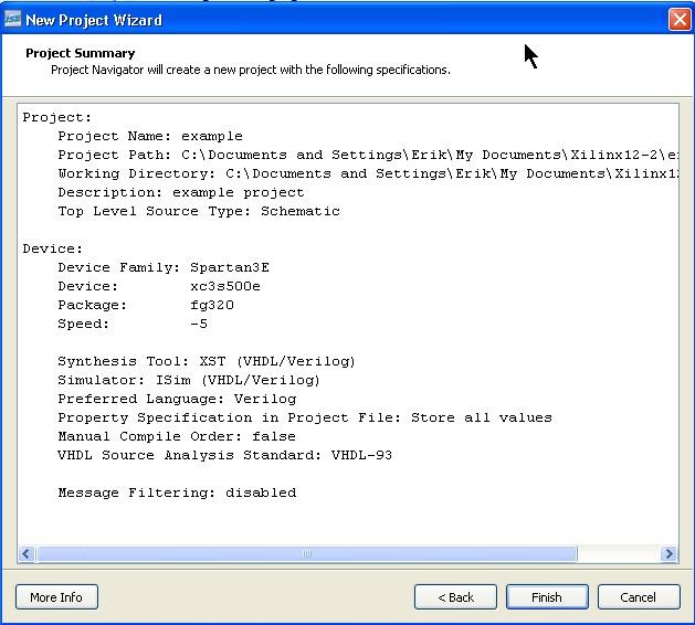 4. You can skip the other parts of the dialog, or you can use them to create new Verilog