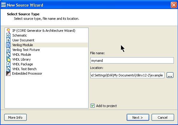 5. Now you want to open a new source file. Use the Project NewSource menu choice.