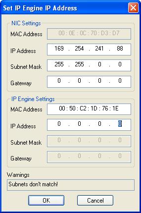 48 Coyote dialogs System serial port configuration pane Port The serial COM port to which the SDK is attached. Set IP Engine IP Address dialog Select the Connection tab. Click Detect.