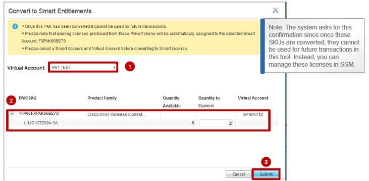 If you haven t yet assigned the licenses to a Smart Account/Virtual Account, you will be