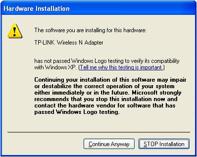 Figure 2-9 2) In Windows 2000, the warning screen is shown