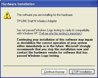 Figure 2-11 2) In Windows 2000, the warning screen is shown