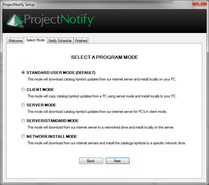 Select a program mode for