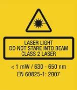 Consciously close your eyes or turn away immediately if the laser beam should hit your eyes. Fig.