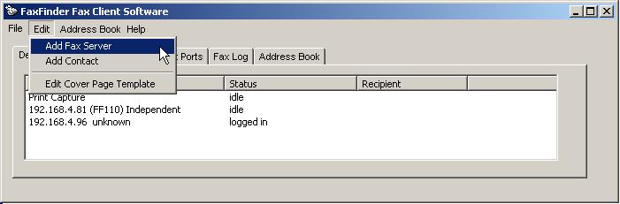 Chapter 2: FaxFinder Client Software Configuration Associating Client with Specific FaxFinder Unit(s) Sometimes more than one FaxFinder unit is connected to an Ethernet network.
