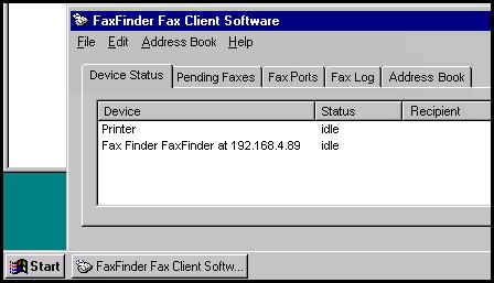 Sending a Fax To send a fax by printing from an application program on a client PC, follow the steps listed below. 1. The FaxFinder client software must be installed on the PC.