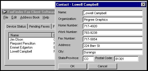 5. A Contact Recipient screen will appear presenting the contact