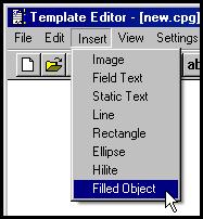 3. Several types of objects can be added to a cover page file. These are listed in the Insert dropdown menu.