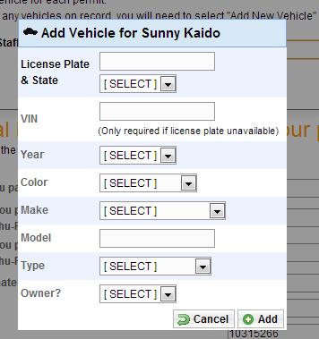 info. If you would like to add another vehicle, select the
