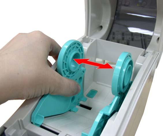 3.2.2 Loading External Media 1. Open the printer s top cover and separate the media holders to fit the media width. 2.