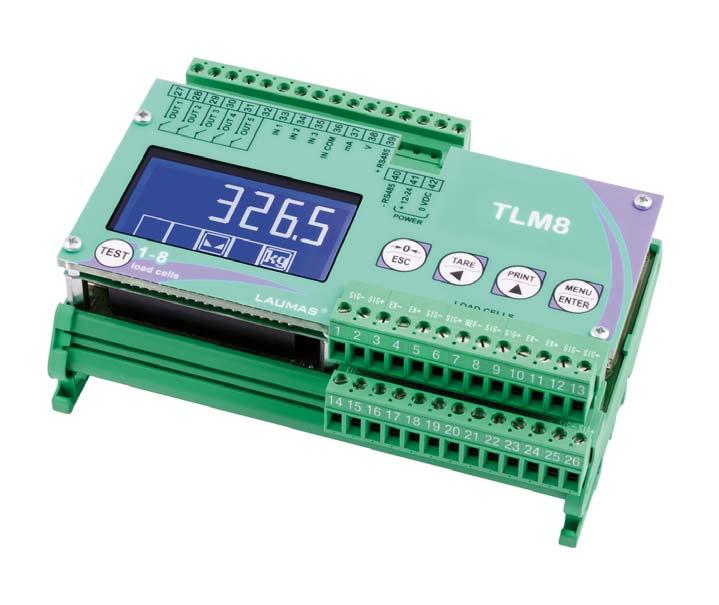 Digital/analog weight transmitter suitable for back panel mounting on Omega/DIN rail or junction box for field mounting (on request box versions).
