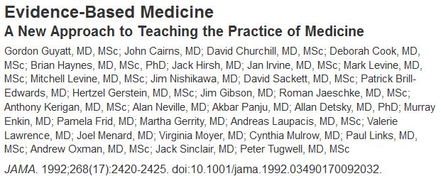 First article evidence-based medicine