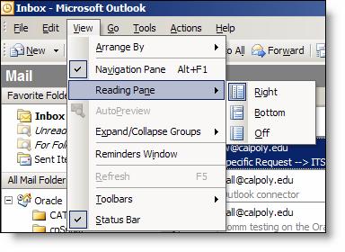 Customizing Views Navigation Pane The Outlook Bar from earlier versions of Outlook has been replaced by the new Navigation Pane.