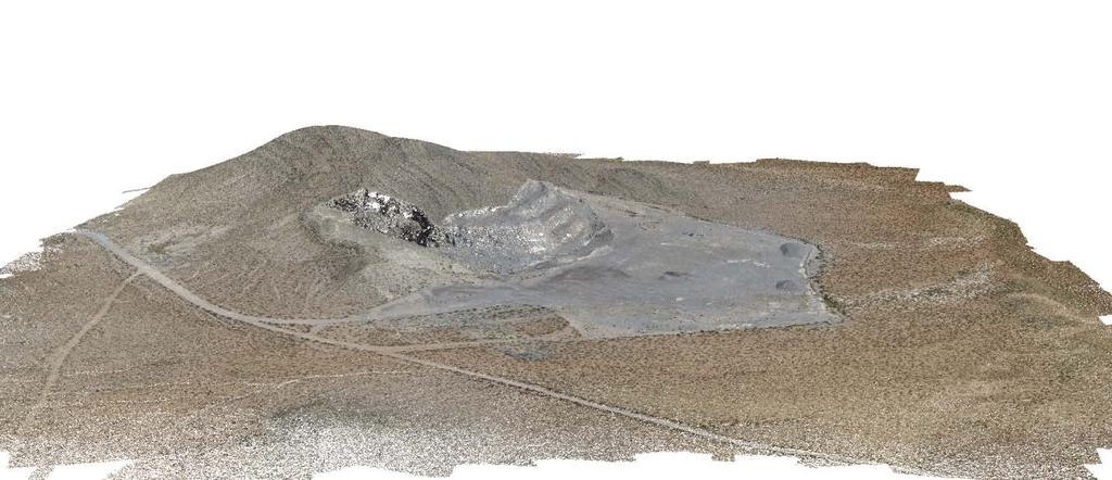 Figure 4. The point cloud produced by the ebee survey viewed from the West.