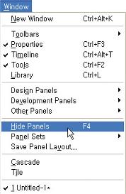 Viewing the Panel Options Menu Click on the [Panel Options] button to show the options menu.