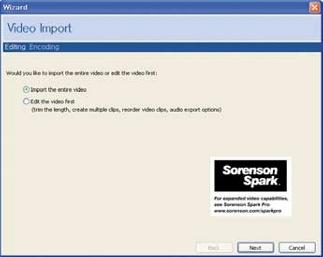 Video Import Wizard Flash MX 2004 makes it easier to import