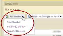 Membership add a person who has never been a Lion or Leo before. Select Returning Member from the drop down list to add a member who was a member of your club in the past.