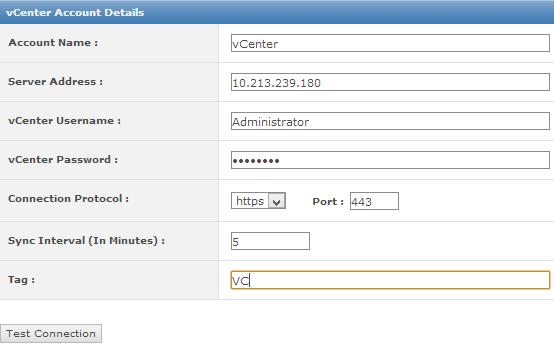 2 Installation and configuration Register a VMware vcenter account 3 From the Choose Connector drop down list on the Description page, select vsphere, then click OK.