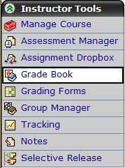 Grade Book Screen From the Teach tab, click Grade Book in the Instructor Tools area. The Grade Book screen appears.
