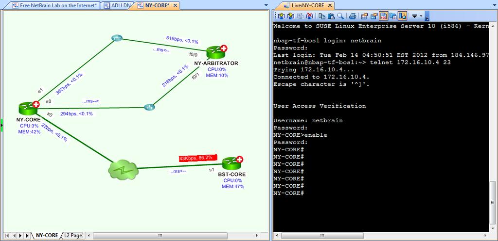3.5 Log Into to a Network Device Work on the old CLI window and the map side by side.