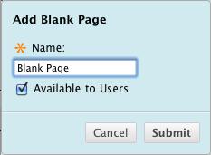 and choose Blank Page. 2. Enter a name for the page in the Name field.