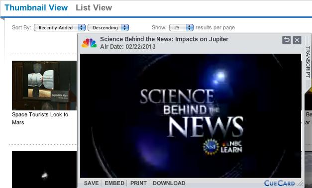 4. After locating your video, click the thumbnail and the NBC