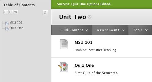 4. Complete the remaining test options and click the Submit button