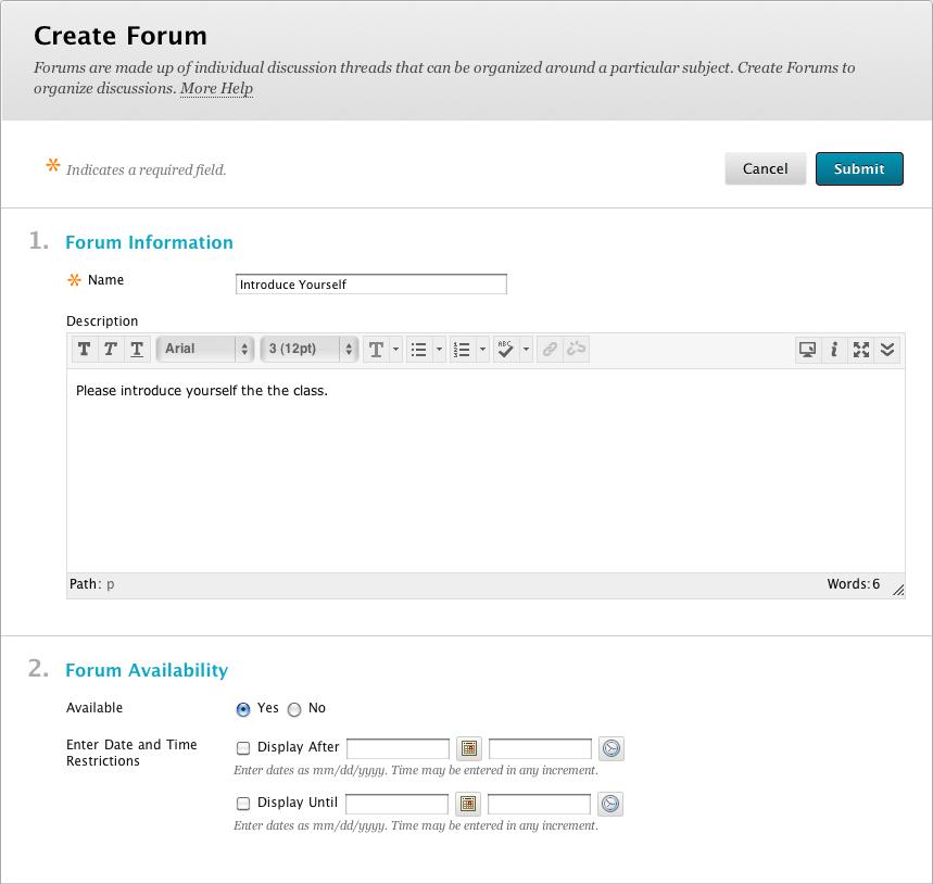 2. If there are no existing forums, you can choose to create one by clicking the Create New Forum button.