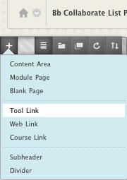 the course menu and choose Tool Link. 2.