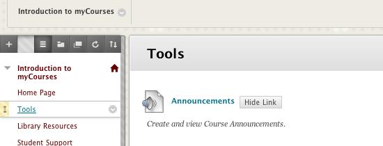 Creating Announcements You can easily use the Announcements tool located on the Tools