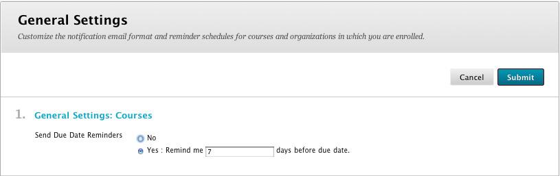 3. Edit your general course settings and click the Submit button when finished. 4.