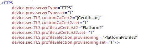 Servers that use Platform certificates Both provisioning servers and syslog servers can use certificates. If you use HTTPS or FTPS you will need to configure a certificate for the server.