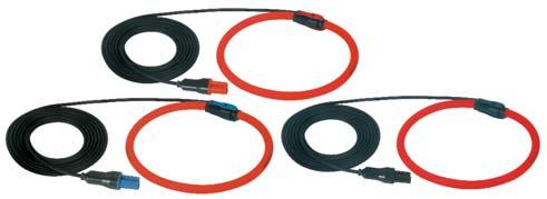 26 (30 ft leads) Set of three color-coded AmpFlex 193-36 (6500A) flexible current probes with 36" sensors