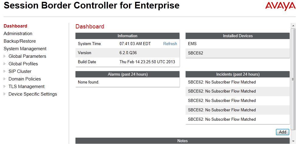 7. Configure Avaya Session Border Controller for Enterprise In the sample configuration, an Avaya SBCE is used as the edge device between the Avaya CPE and Windstream SIP Trunking service.