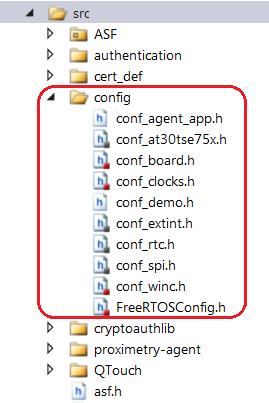 Figure 5-7. Configuration Files 6.1. conf_demo.h This file contains macros for Enable authentication, Tick Timer, Touch Timer, IO control pins and Wi-Fi Access point details.