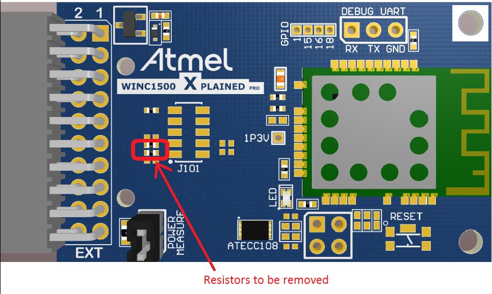 Figure 1-2. ATWINC1500 Xplained Pro Modification 3. Add-on board is used in this demo to drive the fan. Refer section Demo Hardware Set-up and Appendix for more details about this add-on board.