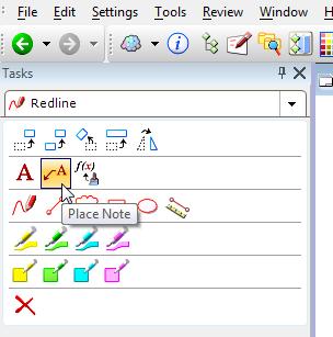 Select the Place Note command from the Redline menus. 3.