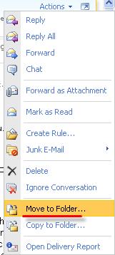 To place an email into the folder you can simply place your cursor over the email, left click your mouse and hold down the button. Then drag the email to the appropriate folder.