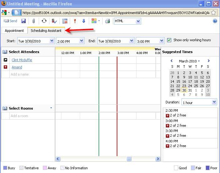 If you click on Schedule Assistant, you will be able to view how this appointment time fits