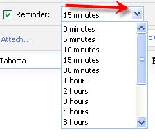 You can set a reminder up by clicking on the drop down menu next to
