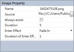 Change the content, settings, values, of each property by clicking on the boxes to their right.