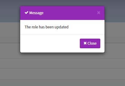 3. A notification, The role has been updated, will appear on the